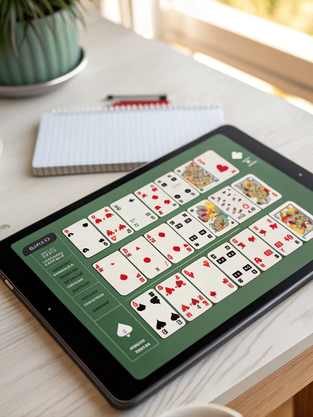 A visually appealing screenshot of a PG card game, displaying the game interface and card arrangements.
